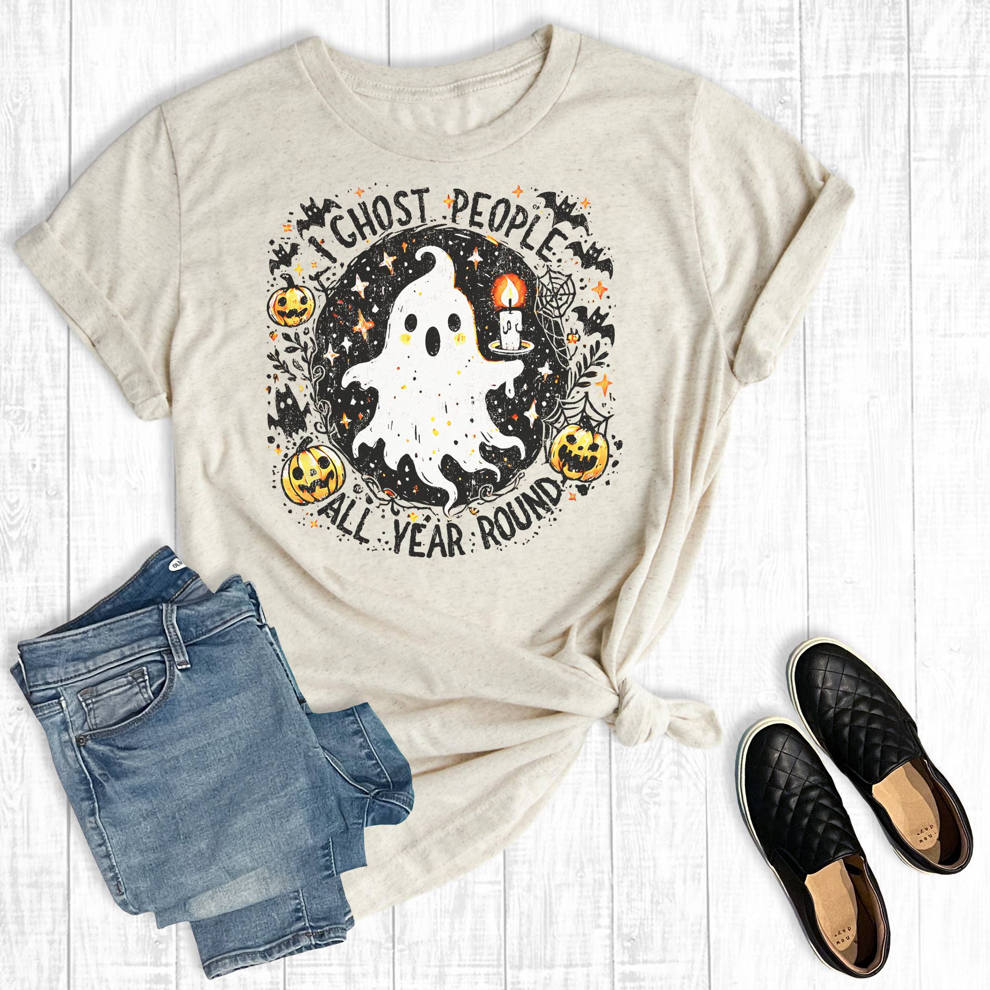 Fall I Ghost People All Year Round Graphic - Adult & Kids T-Shirts, Sweatshirts & Hoodies apparel design preview 1