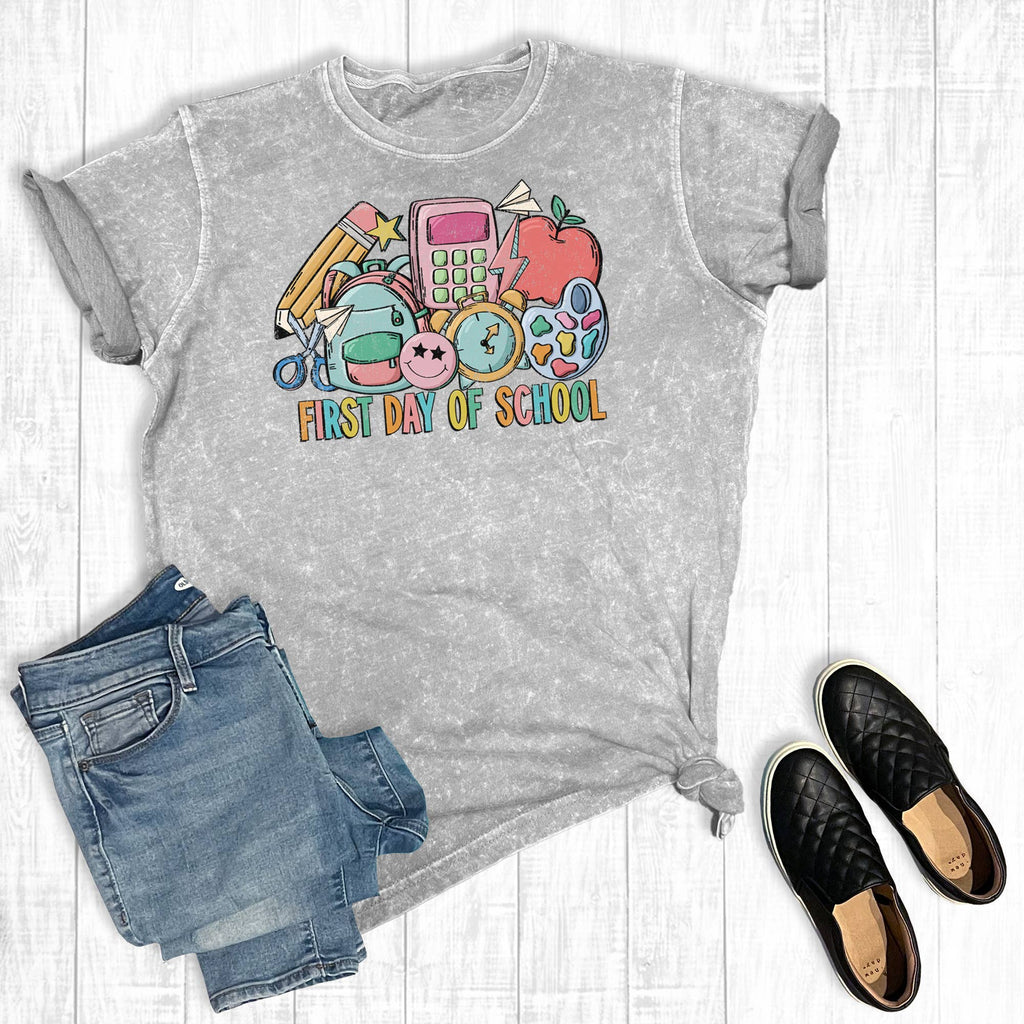 Teacher First Day of School Mineral Wash Graphic - Adult & Kids T-Shirts, Sweatshirts & Hoodies apparel design preview 1