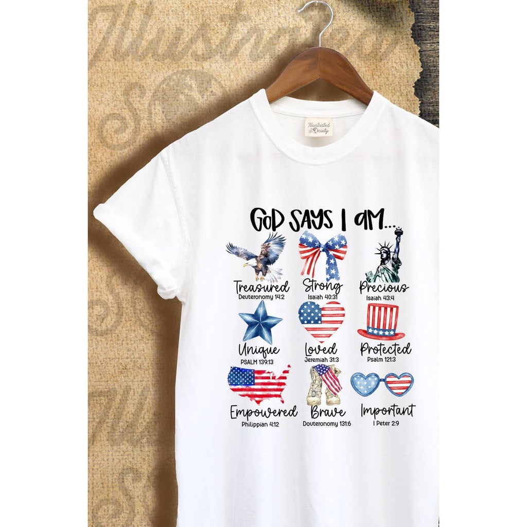 God Says I Am Vintage Graphic - Adult & Kids T-Shirts, Sweatshirts & Hoodies apparel design preview 1