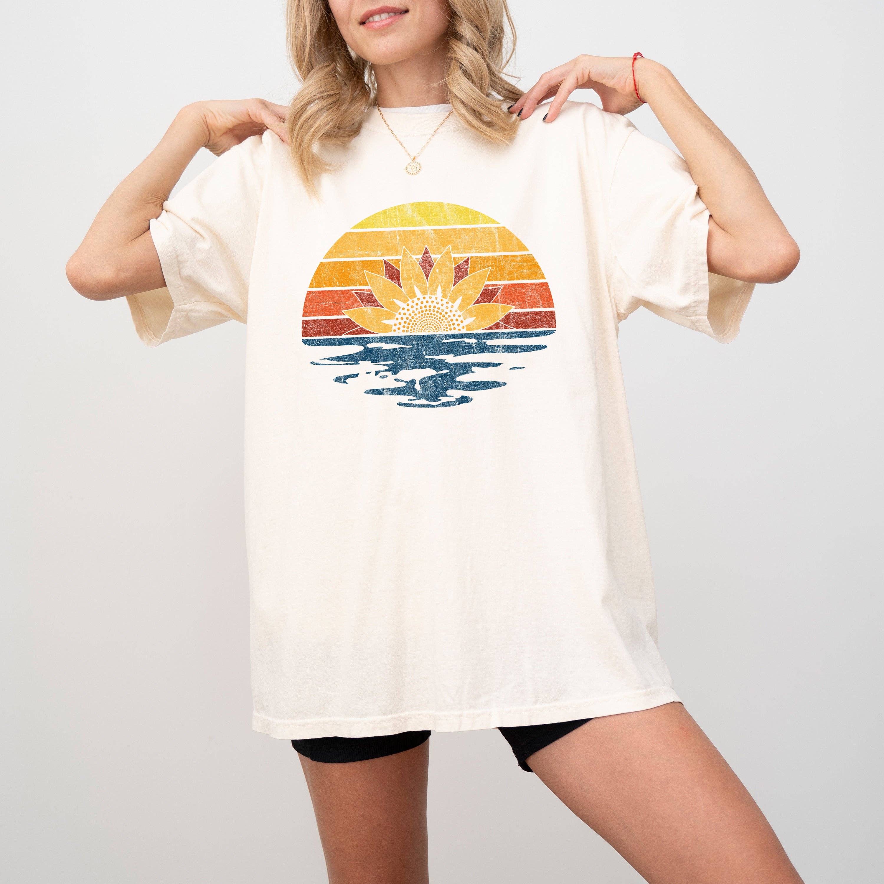 Beach Floral Sunset Summer Vibes California - Adult & Kids T-Shirts, Sweatshirts & Hoodies apparel design preview 1