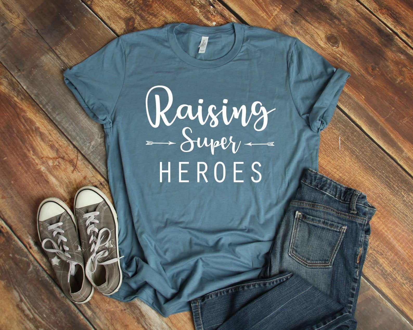 Raising Super Heroes - Adult & Kids T-Shirts, Sweatshirts & Hoodies apparel design preview 1