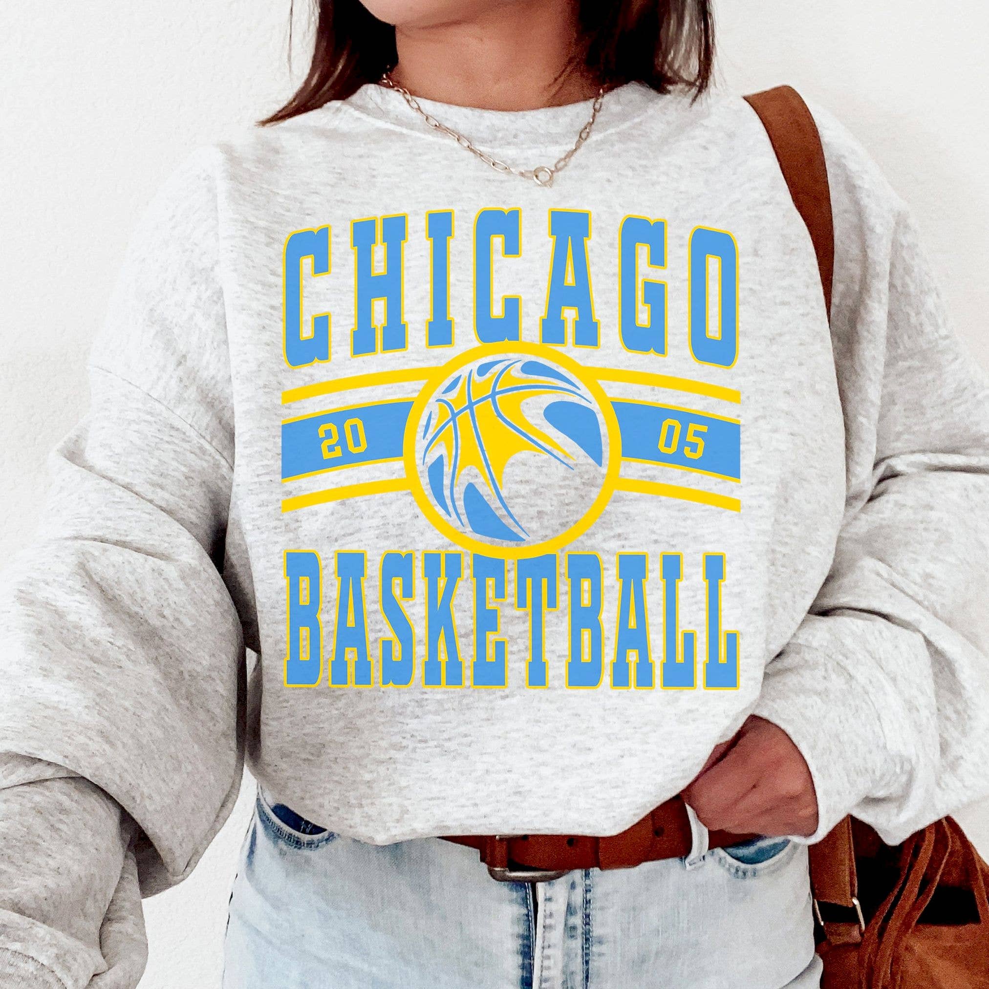 Vintage Chicago Sky Fan Crewneck - Adult & Kids T-Shirts, Sweatshirts & Hoodies apparel design preview 1