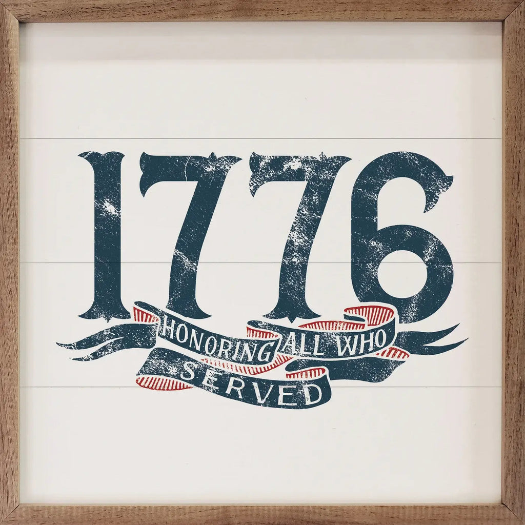 1776 Honoring All Who Served White - Adult & Kids T-Shirts, Sweatshirts & Hoodies apparel design preview 1