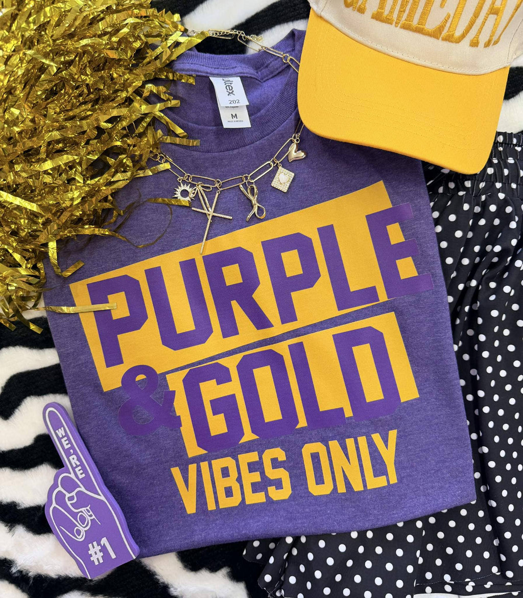 Purple Gold Vibes Only - Adult & Kids T-Shirts, Sweatshirts & Hoodies apparel design preview 1