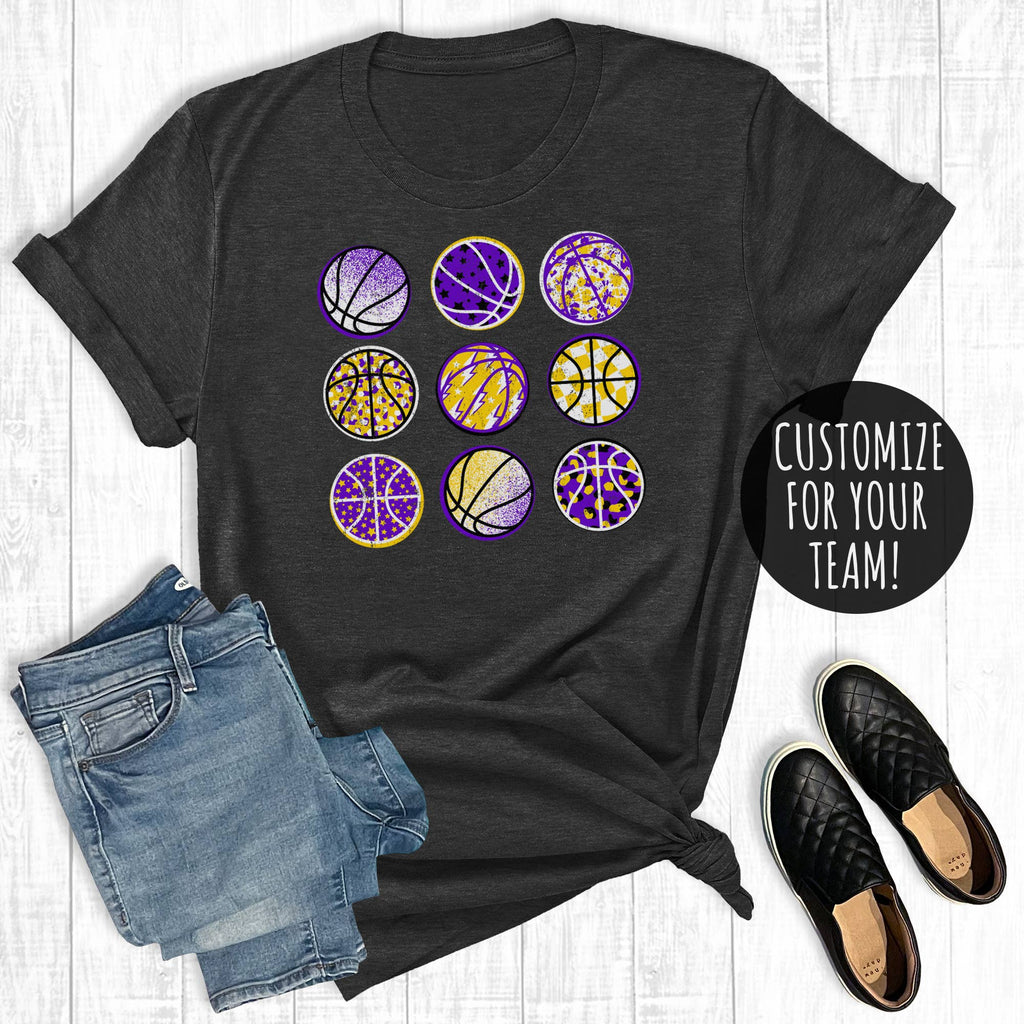 Custom Team Color Basketballs Graphic - Adult & Kids T-Shirts, Sweatshirts & Hoodies apparel design preview 1