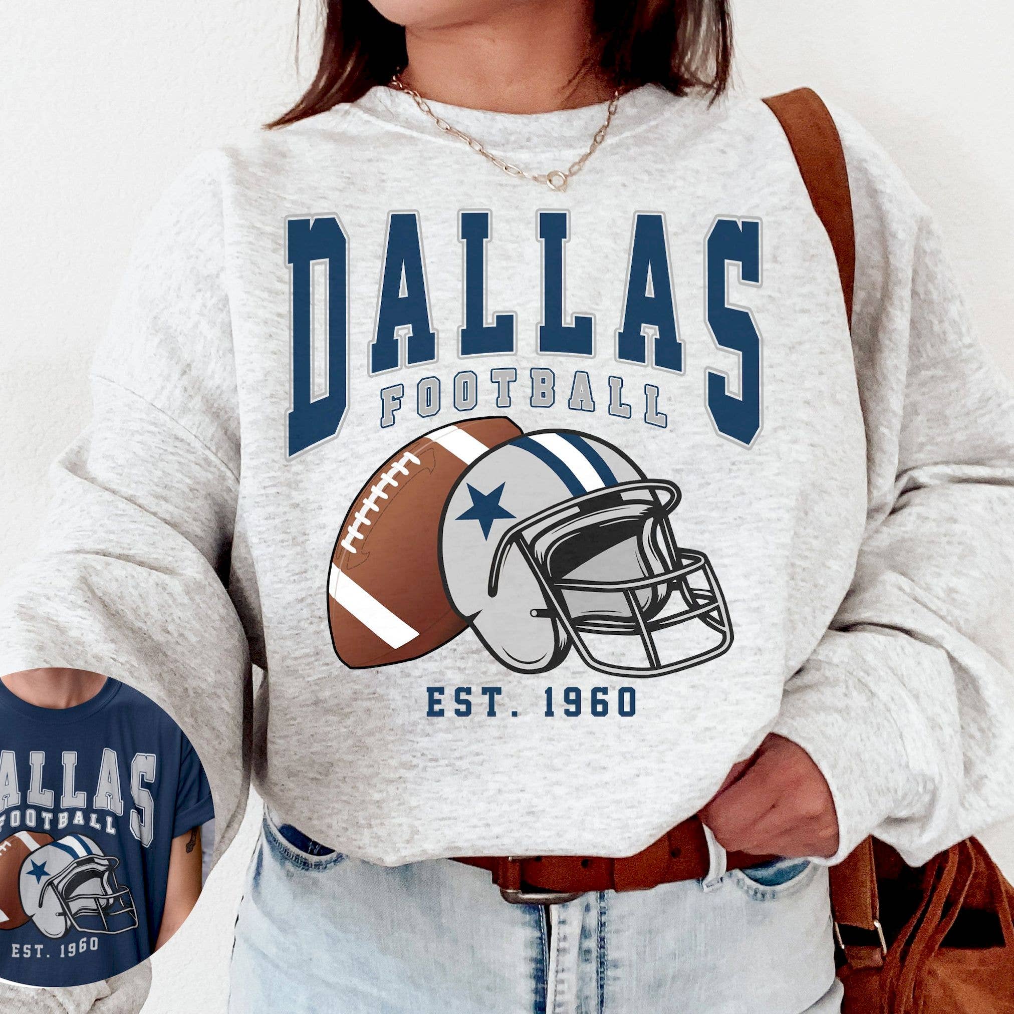 Vintage Dallas Football Cowboys Fans Gift - Adult & Kids T-Shirts, Sweatshirts & Hoodies apparel design preview 1