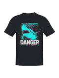 Distorted Shark Danger Alert Men's - Adult & Kids T-Shirts, Sweatshirts & Hoodies apparel design preview 1