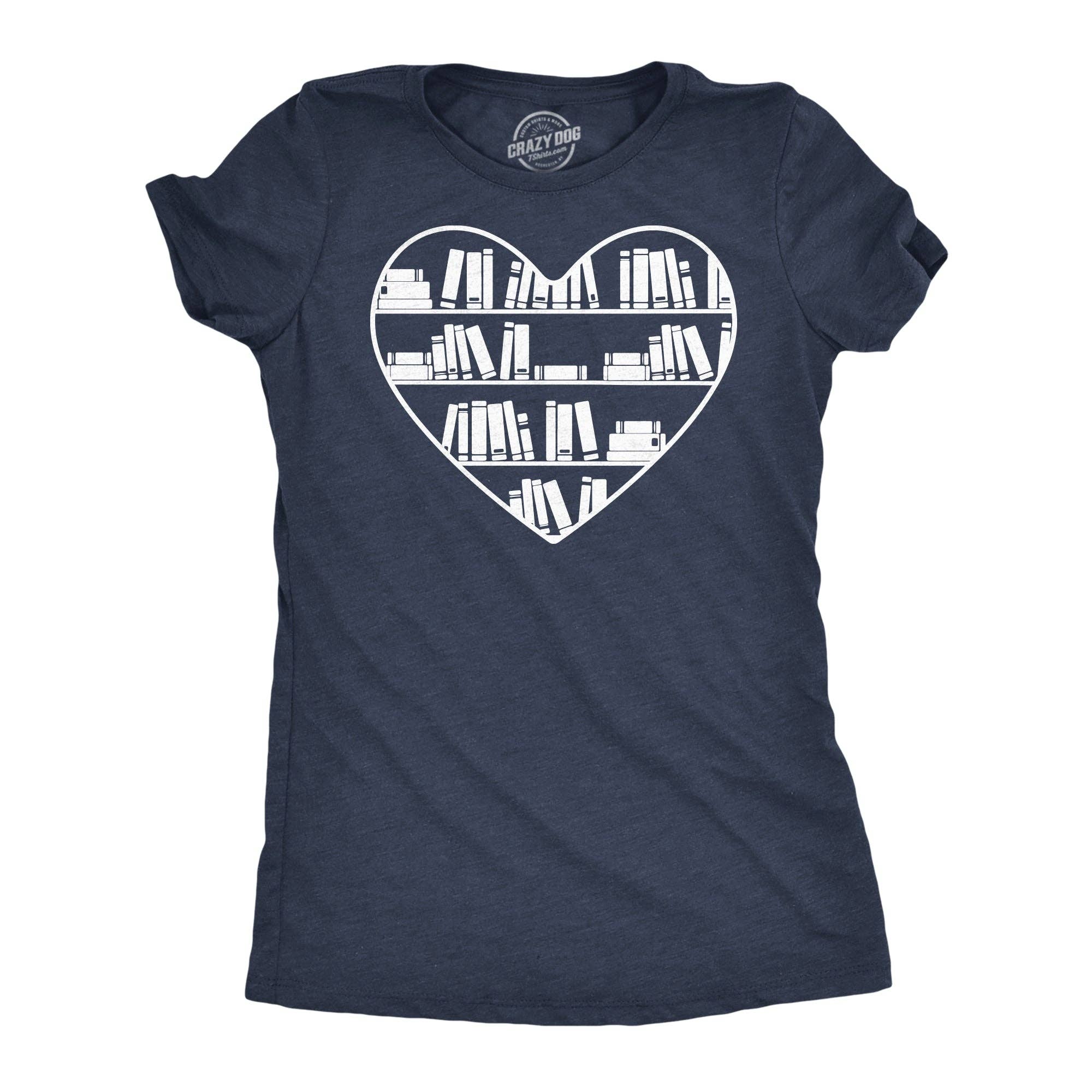 Bookshelf Heart Women's - Adult & Kids T-Shirts, Sweatshirts & Hoodies apparel design preview 1
