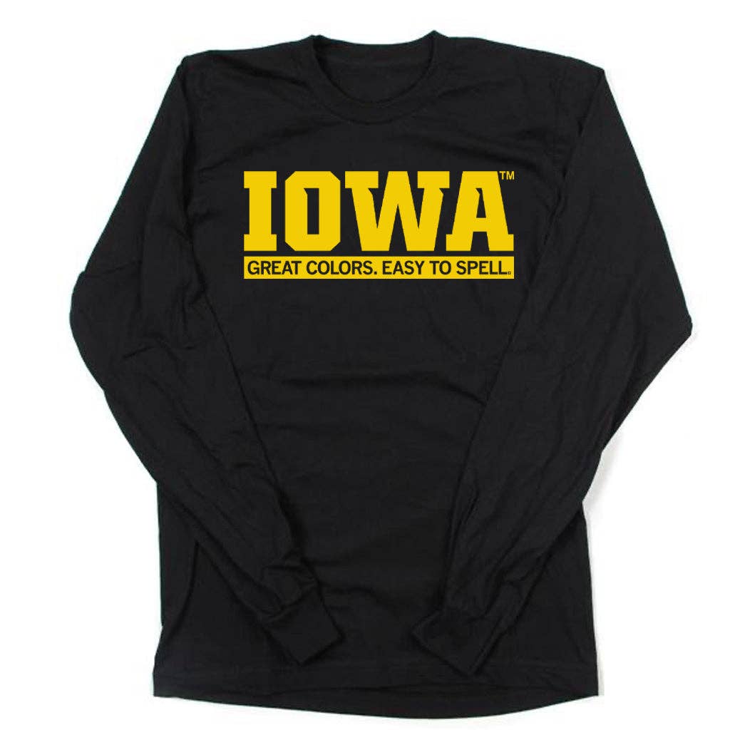 Iowa: Great Colors Easy To Spell - Adult & Kids T-Shirts, Sweatshirts & Hoodies apparel design preview 1