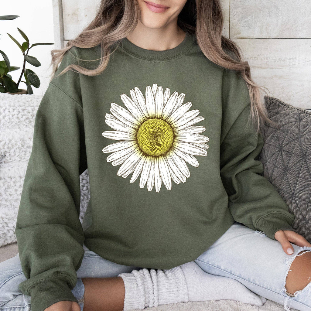 Retro Daisy Print, Vintage Flowers - Adult & Kids T-Shirts, Sweatshirts & Hoodies apparel design preview 1