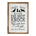 Do Not Knock Crazy Dogs Live Here Whitewash - Adult & Kids T-Shirts, Sweatshirts & Hoodies apparel design preview 1