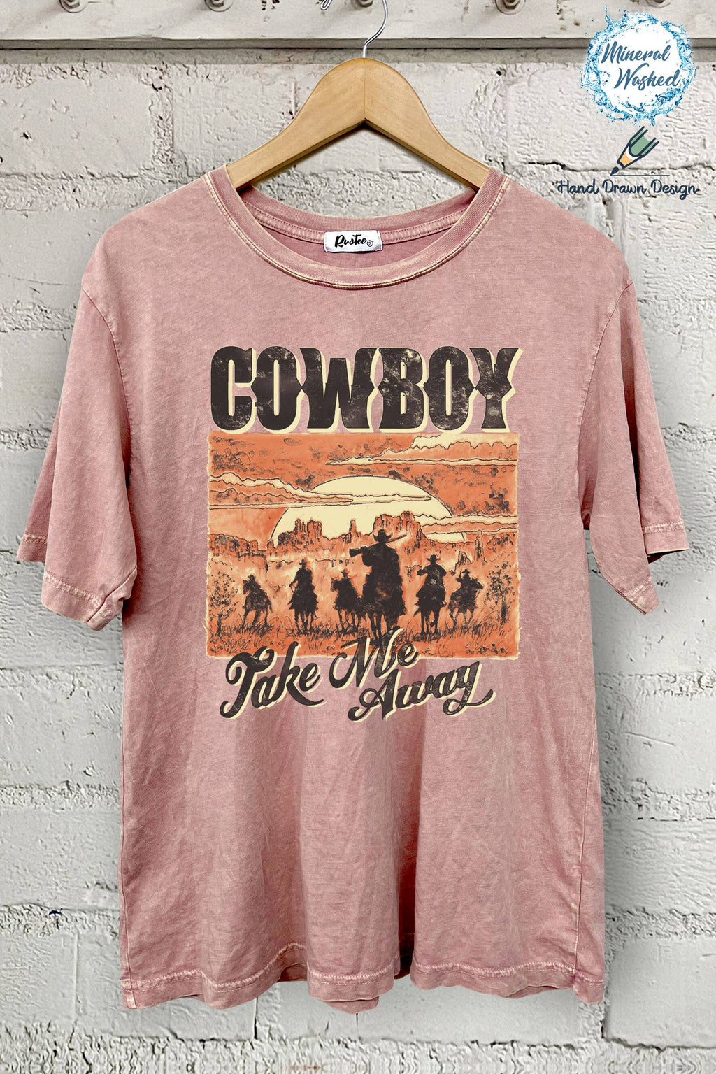 Cowboy Take Me Away-Hand Drawn - Adult & Kids T-Shirts, Sweatshirts & Hoodies apparel design preview 1