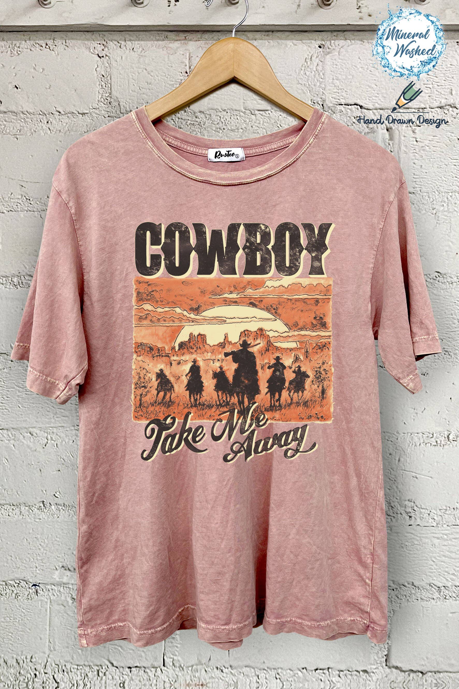 Cowboy Take Me Away-Hand Drawn - Adult & Kids T-Shirts, Sweatshirts & Hoodies apparel design preview 1
