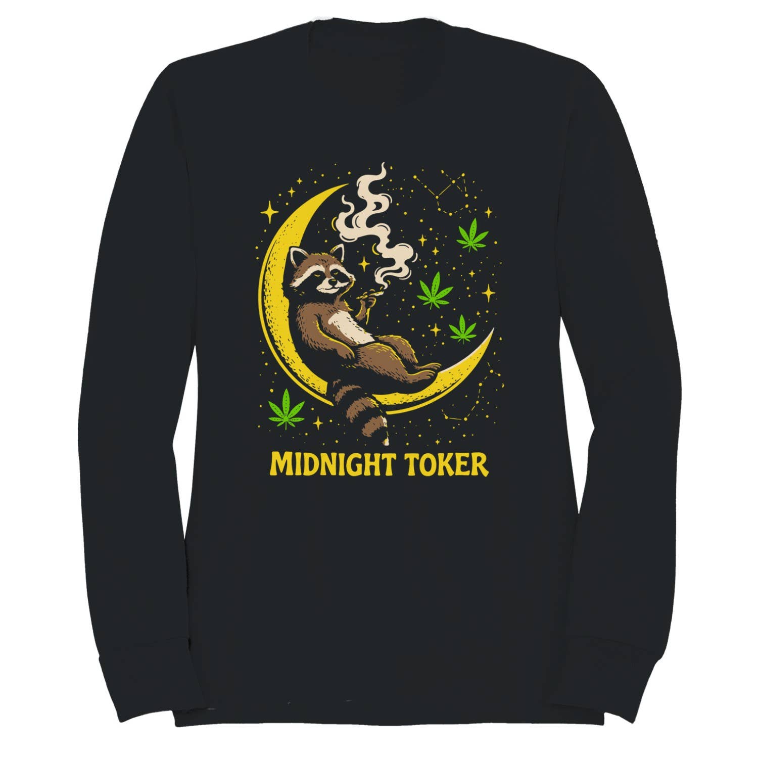 Midnight Toker Raccoon Men's - Adult & Kids T-Shirts, Sweatshirts & Hoodies apparel design preview 1