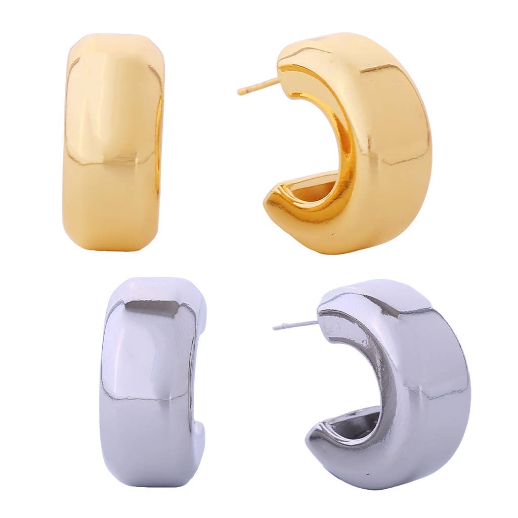 14K Dipped Chunky Half Hoop Post Earrings - Adult & Kids T-Shirts, Sweatshirts & Hoodies apparel design preview 1