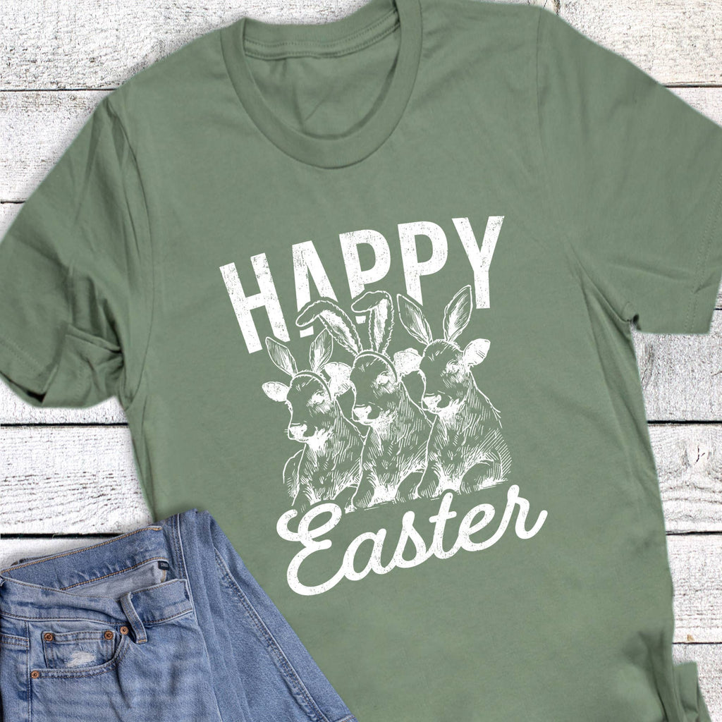 Easter Western Cow Bunnies Graphic - Adult & Kids T-Shirts, Sweatshirts & Hoodies apparel design preview 1