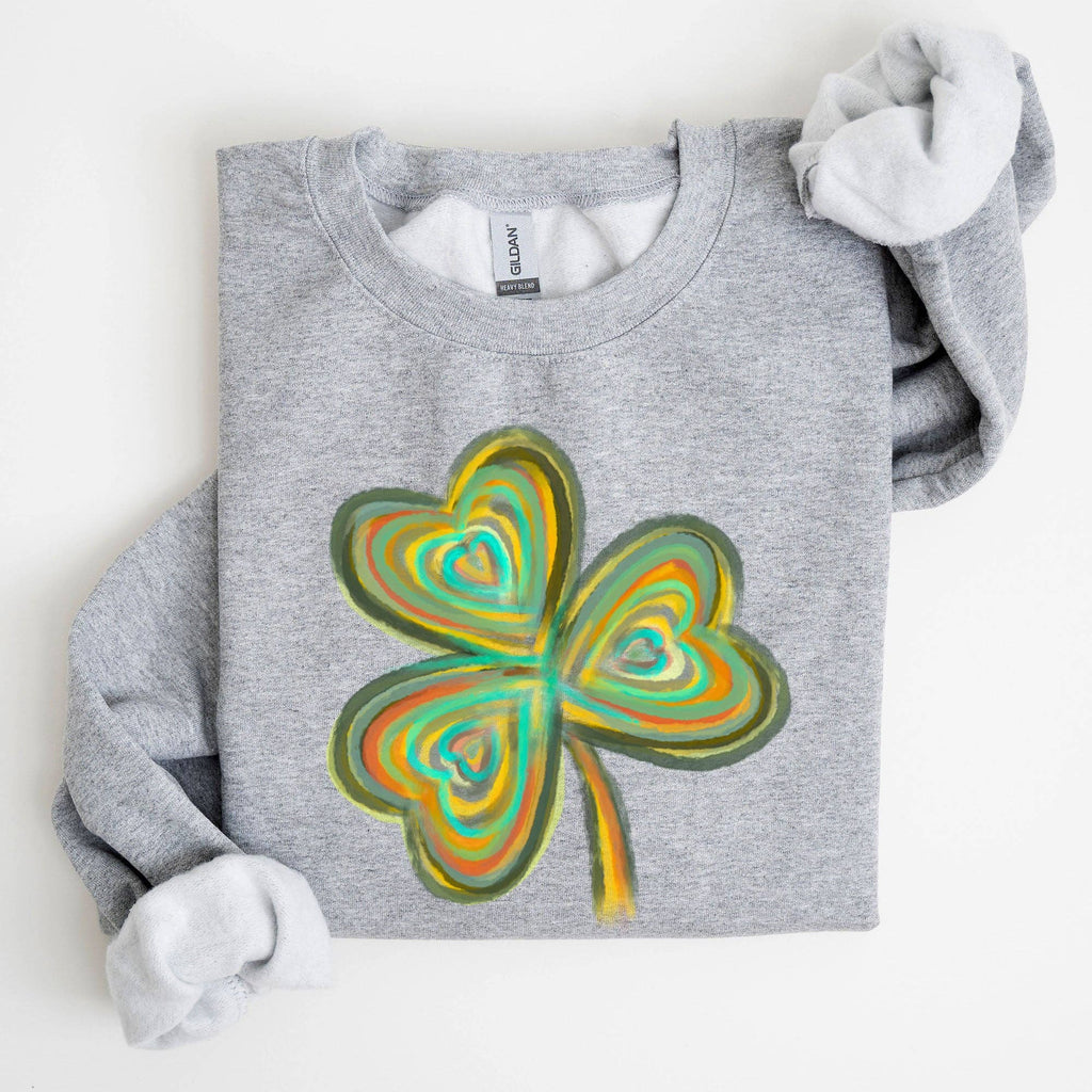 Pastel Shamrock, Clover, Irish St Patrick's Day - Adult & Kids T-Shirts, Sweatshirts & Hoodies apparel design preview 1