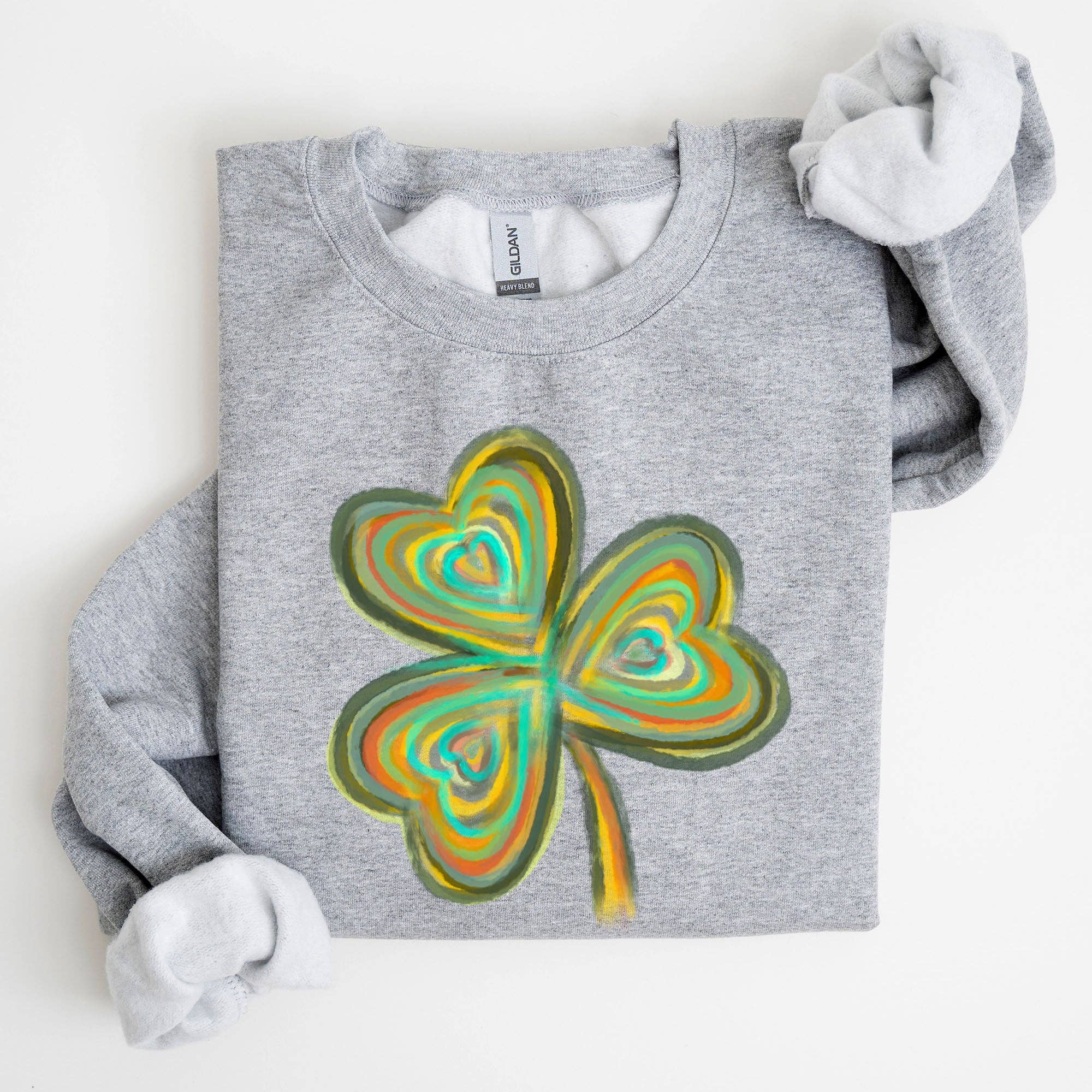 Pastel Shamrock, Clover, Irish St Patrick's Day - Adult & Kids T-Shirts, Sweatshirts & Hoodies apparel design preview 1