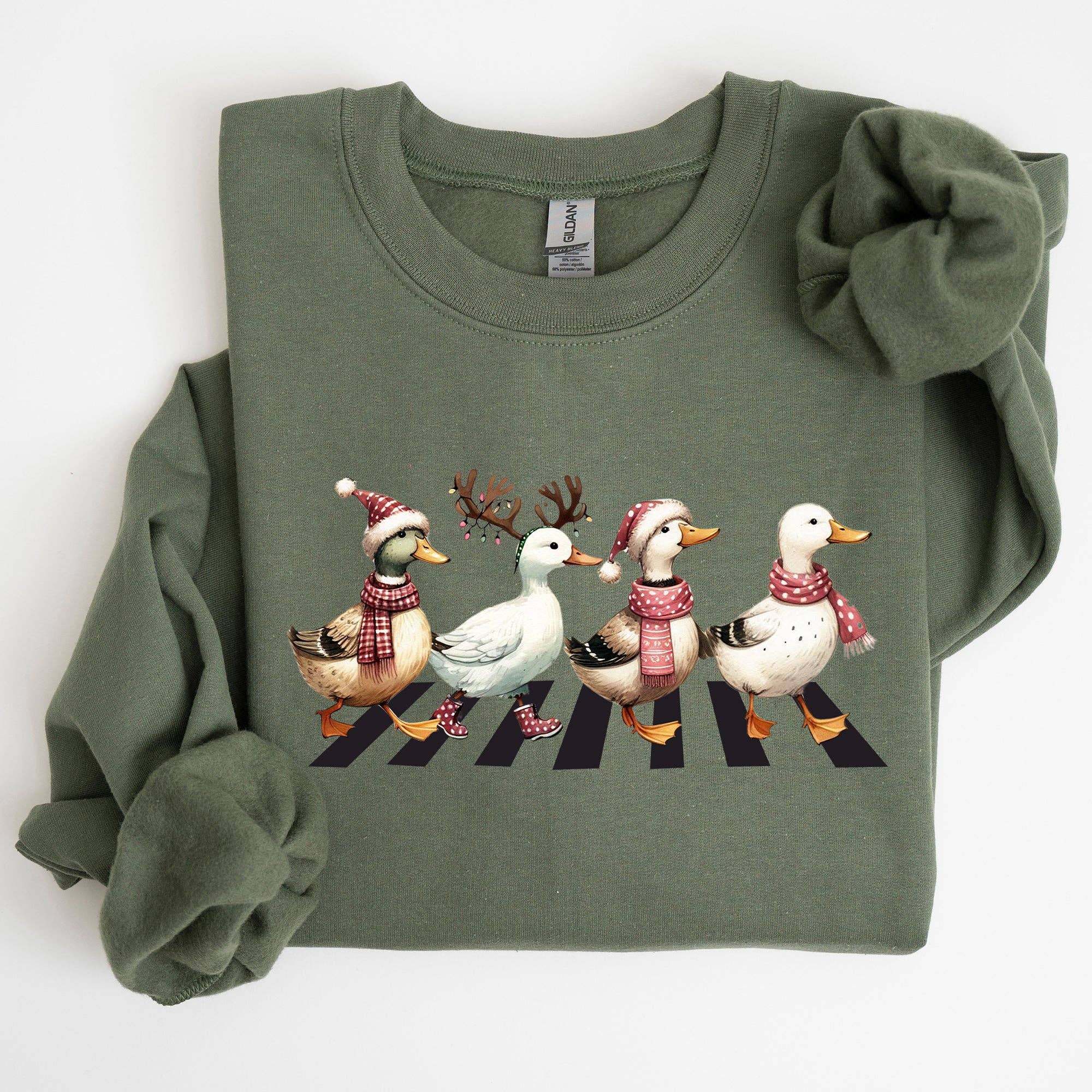 Christmas Ducks, Farm Animals, Crossing Road - Adult & Kids T-Shirts, Sweatshirts & Hoodies apparel design preview 1
