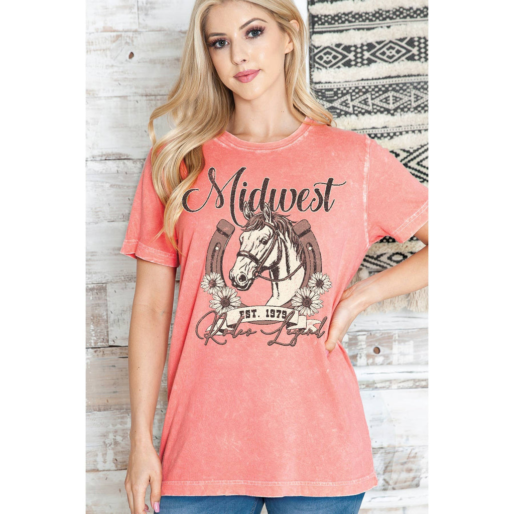Midwest Rodeo Legend Mineral Wash - Adult & Kids T-Shirts, Sweatshirts & Hoodies apparel design preview 1