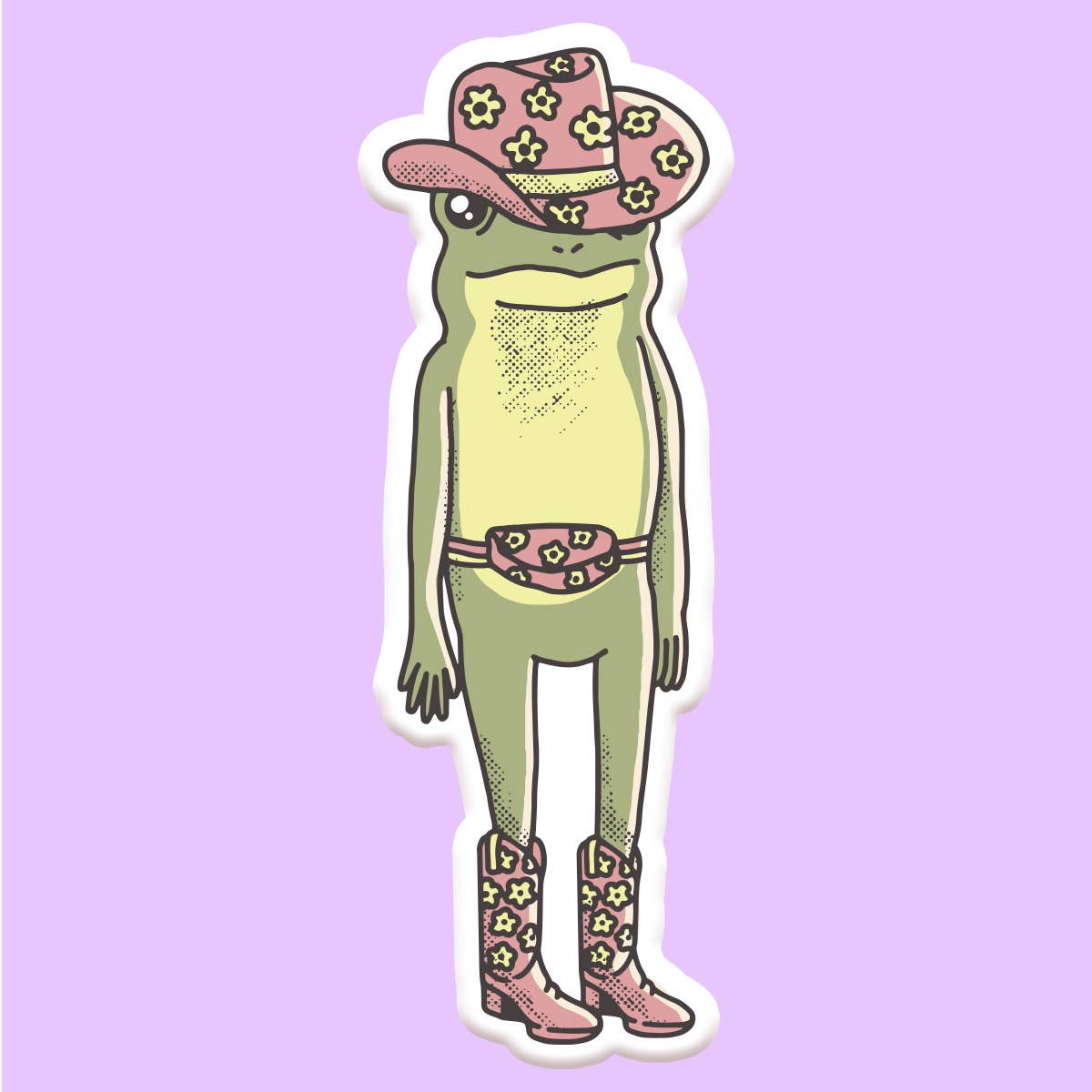 Cowgirl Frog Funny Sticker Decal - Adult & Kids T-Shirts, Sweatshirts & Hoodies apparel design preview 1