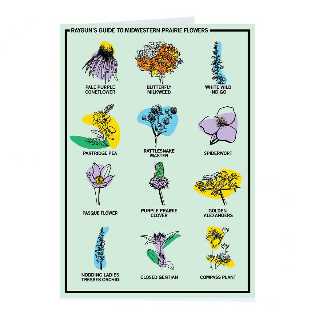 Midwestern Prairie Flowers Greeting Card - Adult & Kids T-Shirts, Sweatshirts & Hoodies apparel design preview 1