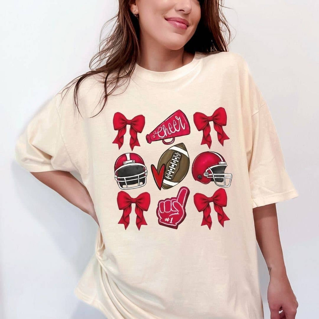 Coquette Game Day Football Mom Team Spirit - Adult & Kids T-Shirts, Sweatshirts & Hoodies apparel design preview 1