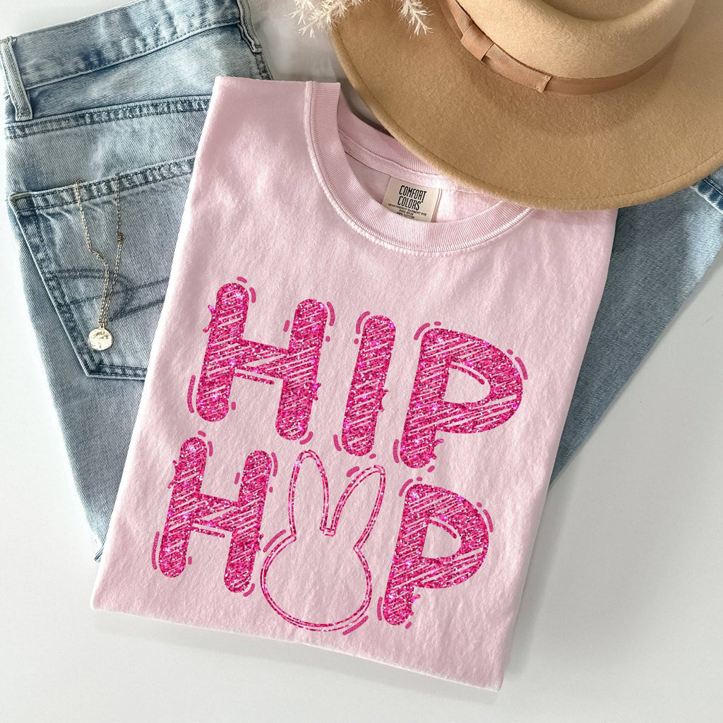 Hip Hop, Retro Glitter Effect, Bunny, Rabbit, Easter - Adult & Kids T-Shirts, Sweatshirts & Hoodies apparel design preview 1