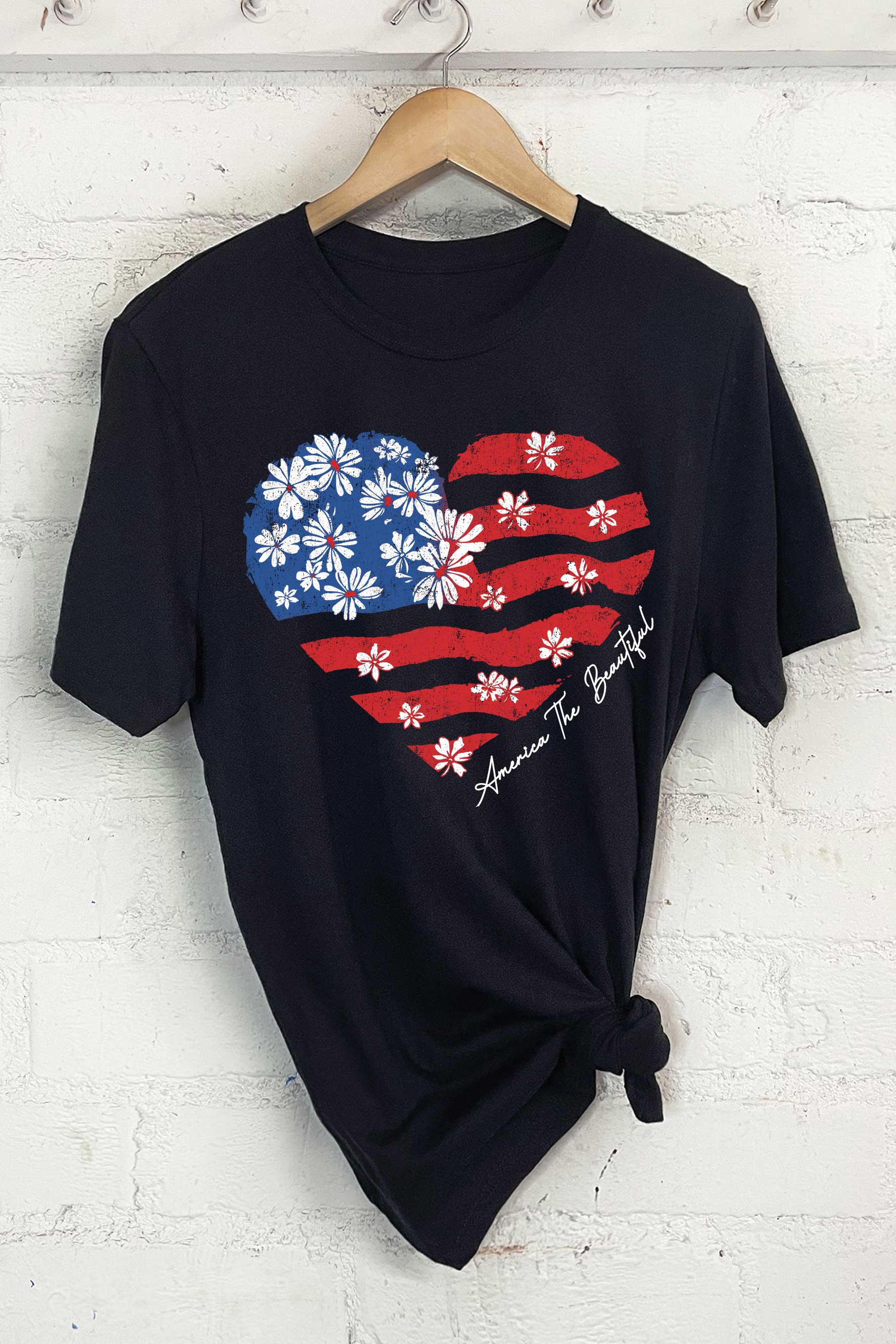 America Flag Flower - Adult & Kids T-Shirts, Sweatshirts & Hoodies apparel design preview 1