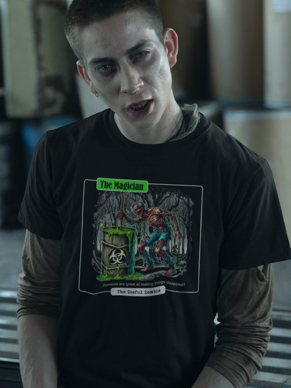 Useful Zombie "Magician" (Black) - Adult & Kids T-Shirts, Sweatshirts & Hoodies apparel design preview 1