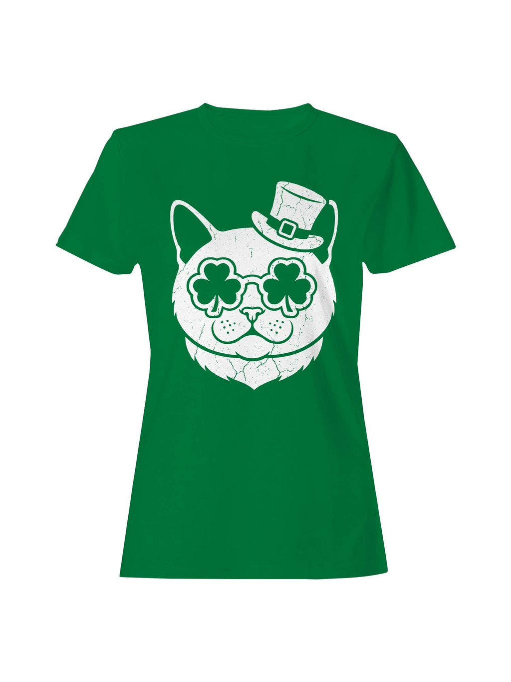 St. Patrick's Day Lucky Cat with Shamrocks Hat - Adult & Kids T-Shirts, Sweatshirts & Hoodies apparel design preview 1
