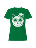 St. Patrick's Day Lucky Cat with Shamrocks Hat - Adult & Kids T-Shirts, Sweatshirts & Hoodies apparel design preview 1
