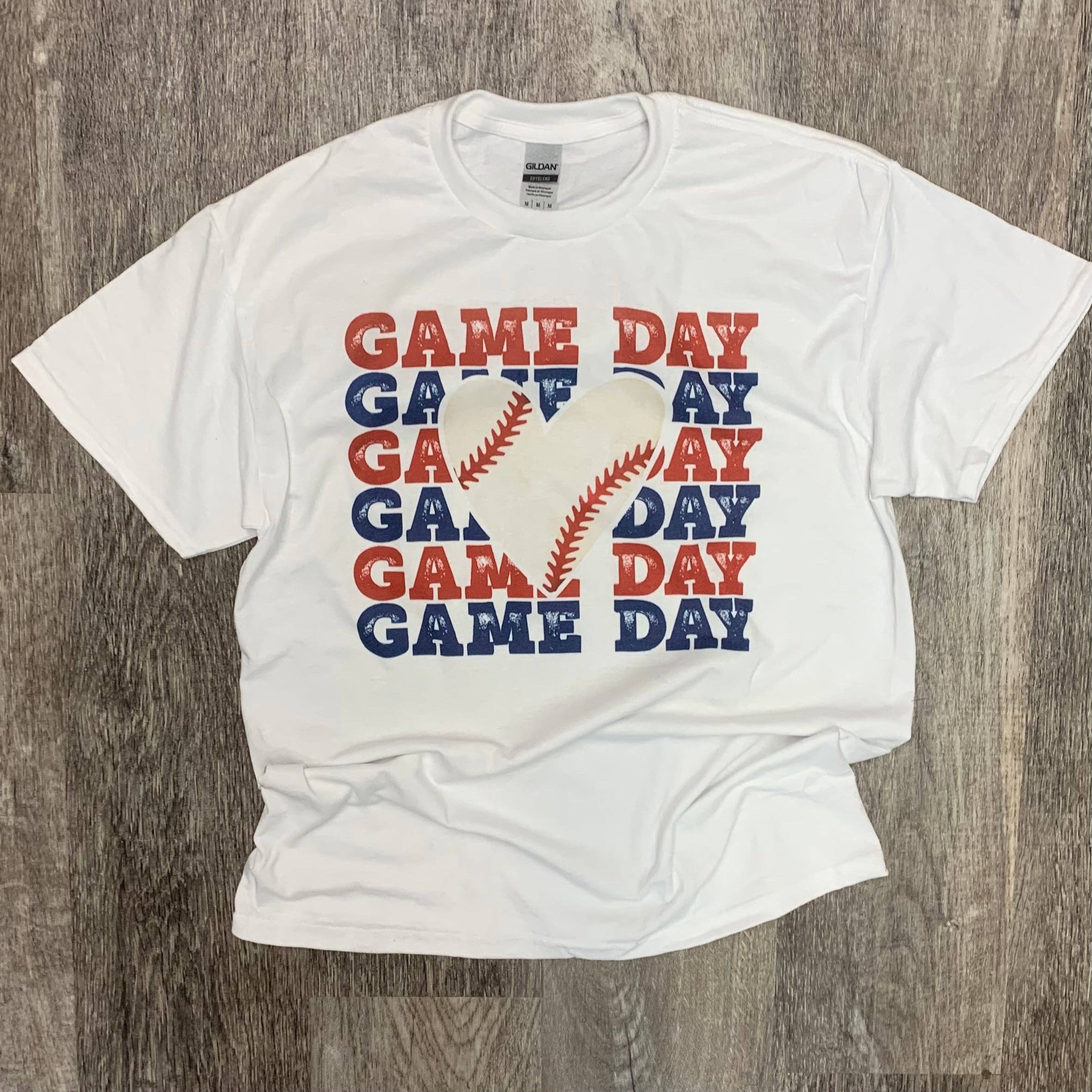 Baseball Game Day Stacked On White - Adult & Kids T-Shirts, Sweatshirts & Hoodies apparel design preview 1