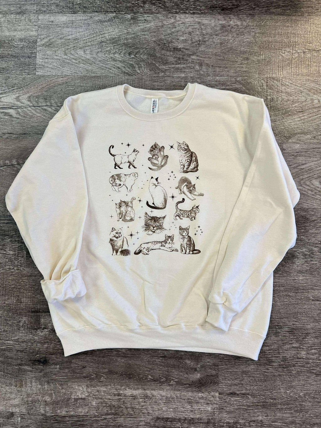 Magical Cat Collage On Cream - Adult & Kids T-Shirts, Sweatshirts & Hoodies apparel design preview 1