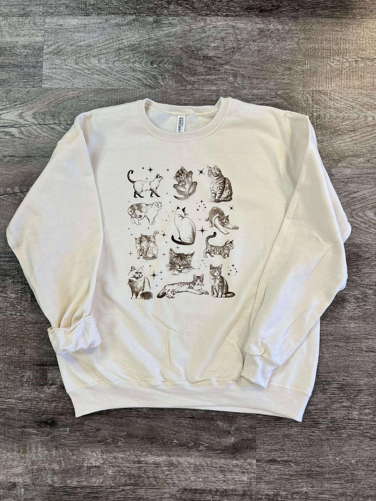 Magical Cat Collage On Cream - Adult & Kids T-Shirts, Sweatshirts & Hoodies apparel design preview 1