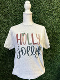 Holly Jolly On Ash Gray - Adult & Kids T-Shirts, Sweatshirts & Hoodies apparel design preview 1