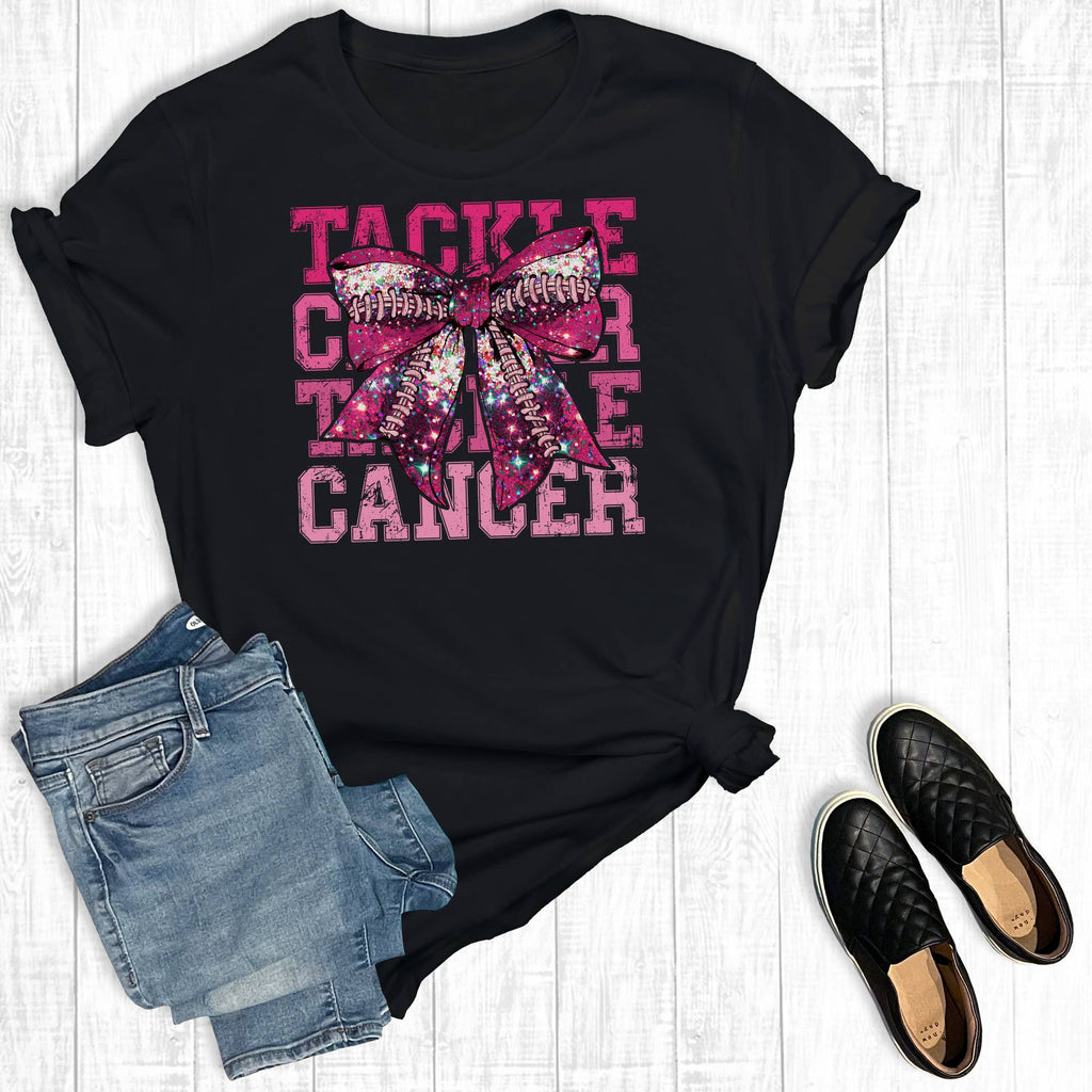 Football Tackle Breast Cancer Graphic - Adult & Kids T-Shirts, Sweatshirts & Hoodies apparel design preview 1