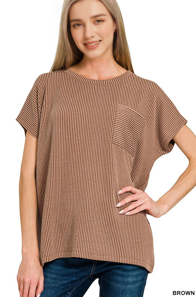 .Raised Rib Front Pocket Boxy Top - Adult & Kids T-Shirts, Sweatshirts & Hoodies apparel design preview 1