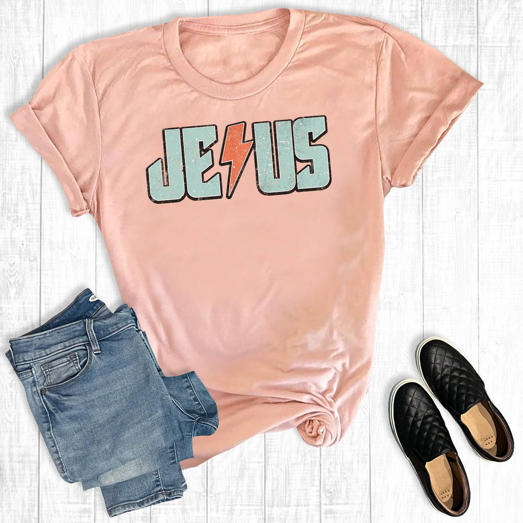 Retro Jesus Lightning Bolt Graphic - Adult & Kids T-Shirts, Sweatshirts & Hoodies apparel design preview 1