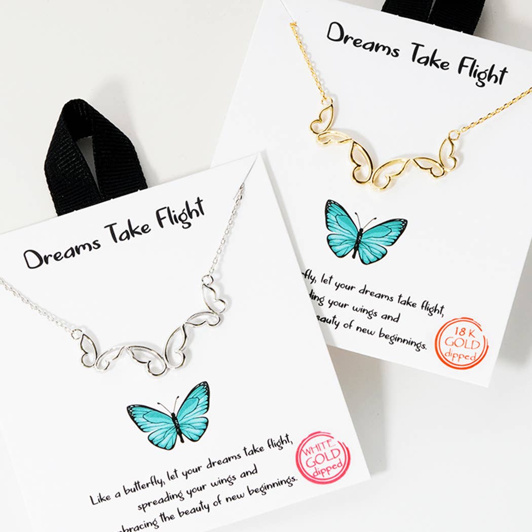 Three Butterflies Pendant Gold Dipped Necklace - Adult & Kids T-Shirts, Sweatshirts & Hoodies apparel design preview 1