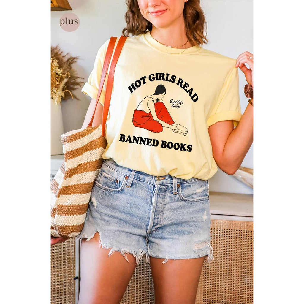 Hot Girls Read Banned Books Vintage Graphic Plus - Adult & Kids T-Shirts, Sweatshirts & Hoodies apparel design preview 1