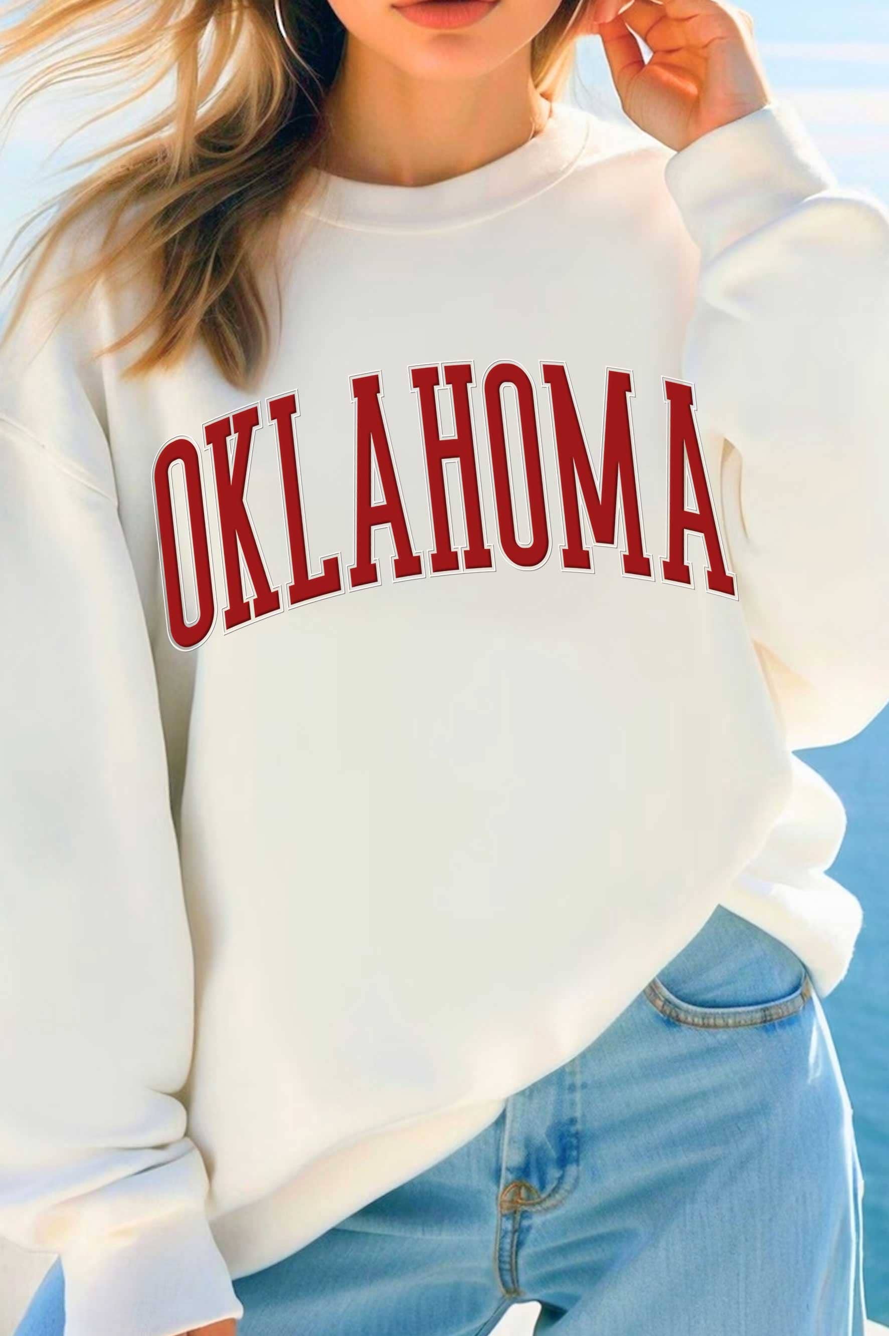 Oklahoma Puff Graphic Brushed - Adult & Kids T-Shirts, Sweatshirts & Hoodies apparel design preview 1