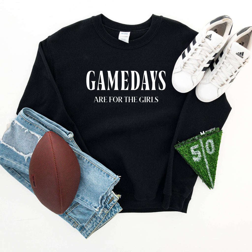 Gamedays Are For the Girls Black Football Season - Adult & Kids T-Shirts, Sweatshirts & Hoodies apparel design preview 1