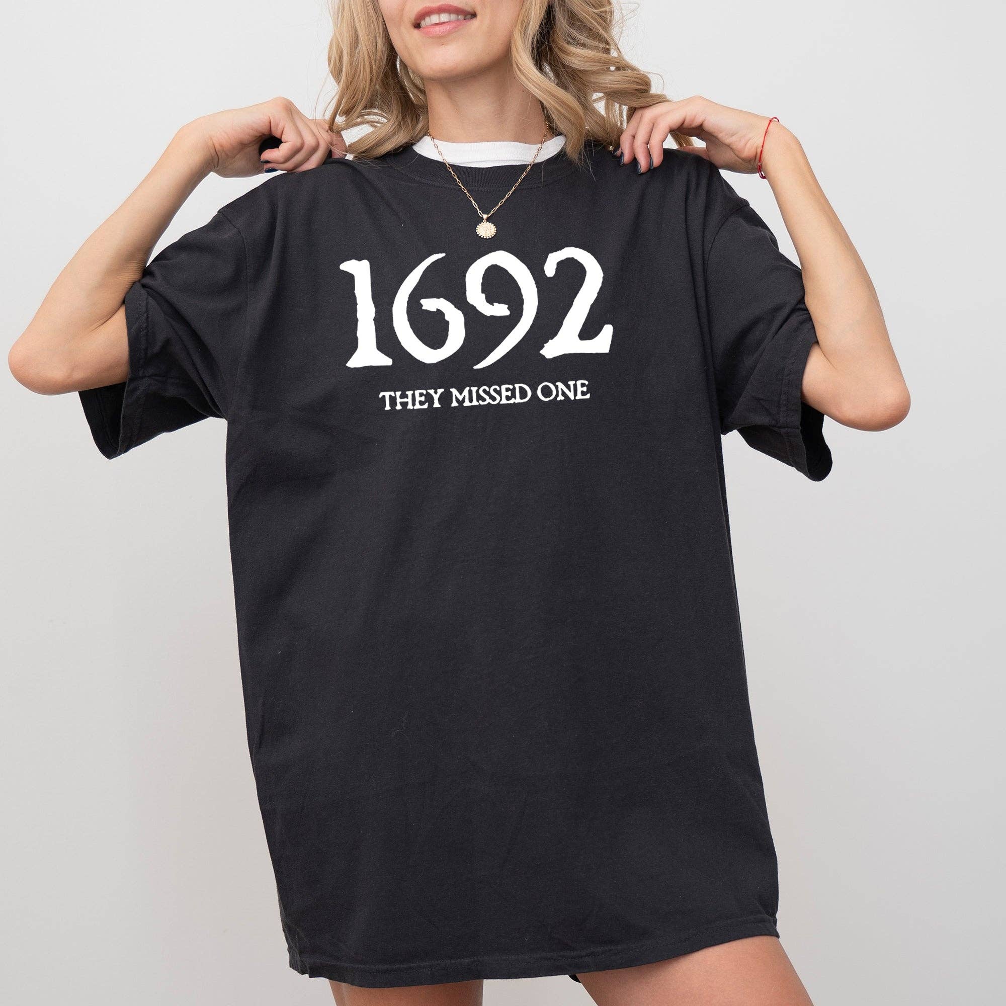 1692, They Missed One, Skeleton, Ghost, Halloween - Adult & Kids T-Shirts, Sweatshirts & Hoodies apparel design preview 1