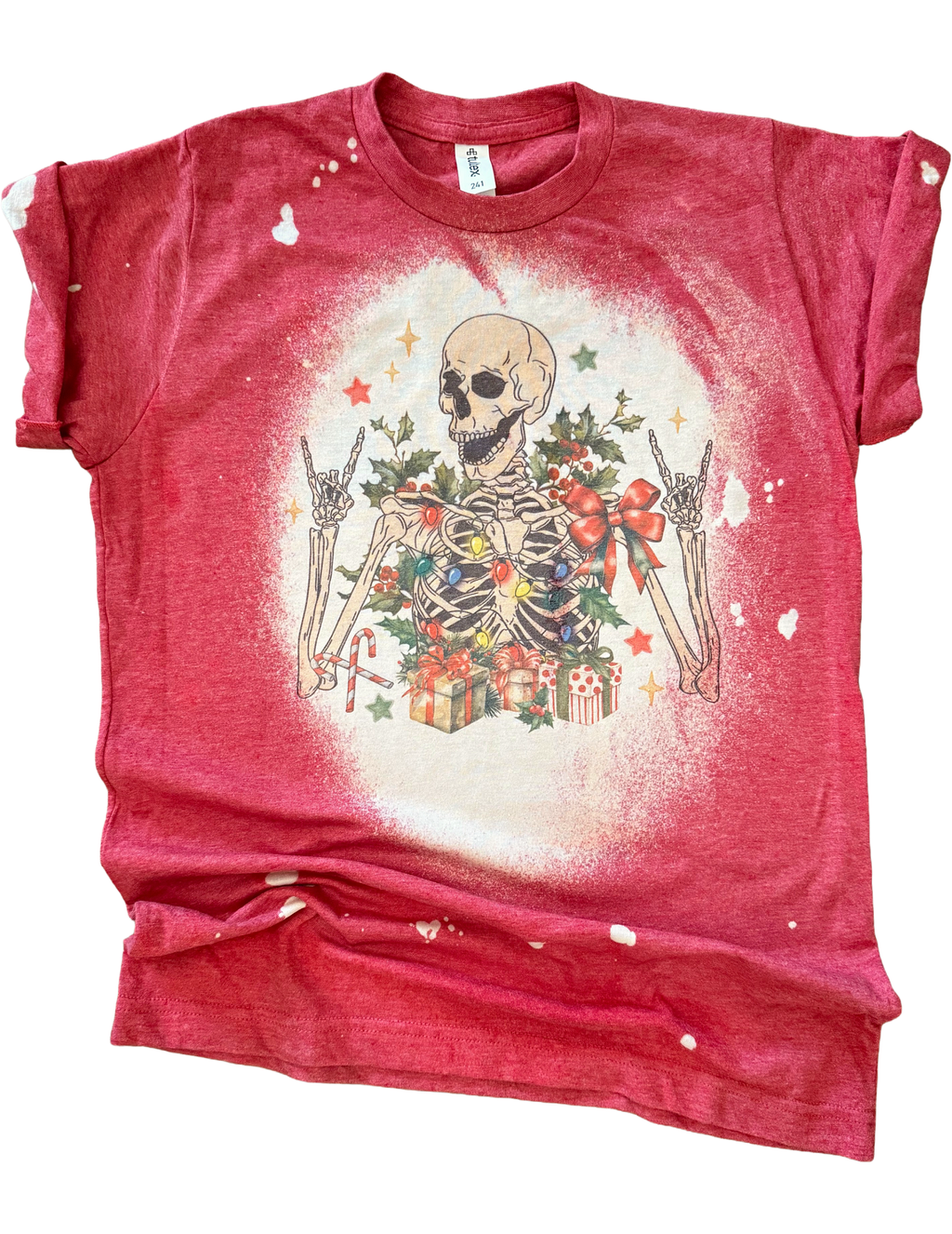 All Decked Out Skeleton Christmas Bleached - Adult & Kids T-Shirts, Sweatshirts & Hoodies apparel design preview 1