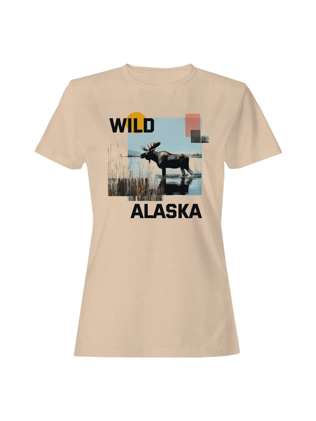 Majestic Wild Alaska Moose Scene Women's - Adult & Kids T-Shirts, Sweatshirts & Hoodies apparel design preview 1