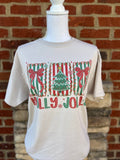 Holly Jolly with Stripes On Sand - Adult & Kids T-Shirts, Sweatshirts & Hoodies apparel design preview 1