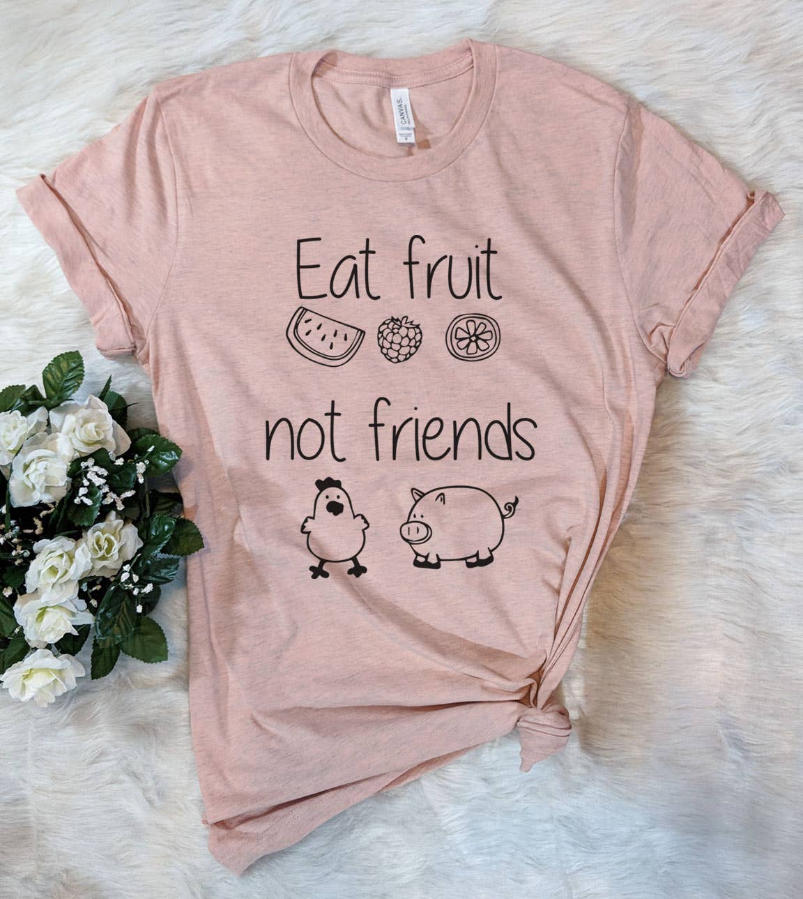 Eat Fruit Not Friends Animals Vegan Cute - Adult & Kids T-Shirts, Sweatshirts & Hoodies apparel design preview 1