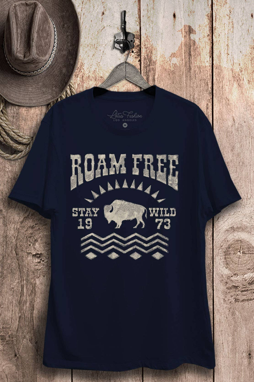 Roam Free Stay Wild Buffalo Graphic Top - Adult & Kids T-Shirts, Sweatshirts & Hoodies apparel design preview 1