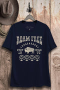 Roam Free Stay Wild Buffalo Graphic Top - Adult & Kids T-Shirts, Sweatshirts & Hoodies apparel design preview 1